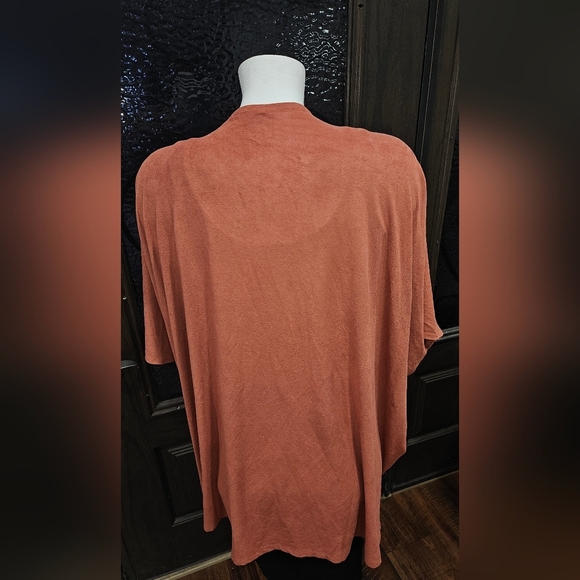Forever 21 Soft Suede like Blend Cardigan Sleeveless Rust Orange/brown XL. fall - Picture 4 of 5